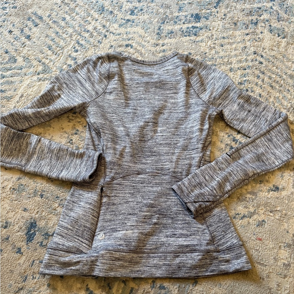 Lululemon Cypress Kiss Long Sleeve Space Dye Camo Seal Grey Deep Coal size 4 - Picture 4 of 5